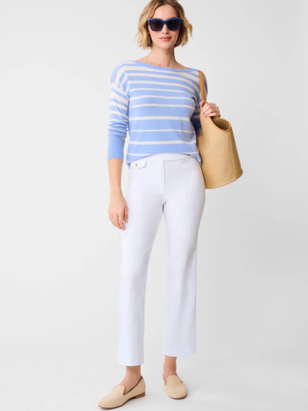 J. McLaughlin Womens 6 White Anisa Pants Straight Ankle Designer Chic